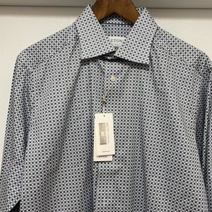 Eton Slim Fit Flower Print Dress Shirt